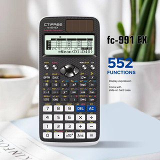 ماشین حساب علمی CTIFREE FC-991EX با 552 تابع پیشرفته، خورشیدی و باتری