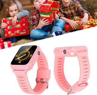 ساعت هوشمند کودک دخترانه مدل Kids Smart Watch با صفحهنمایش ۱.۵۴ اینچی، چراغقوه و ماشین حساب – صورتی